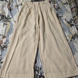 French Connection Beige Wide-Leg Trousers